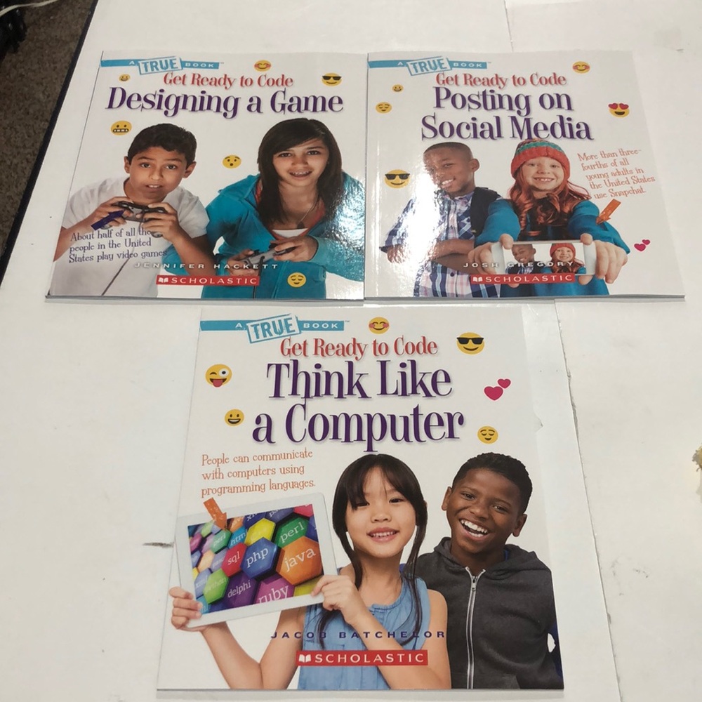 Set of three Scholastic Get Ready to Code books
